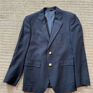 Boys Brooks Brothers Navy Blue 100% Wool Blazer Size: 12